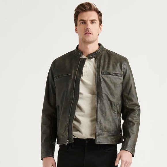 Lucky Brand Classic Washed Leather Bonneville Jacket - S - Picture 5 of 5